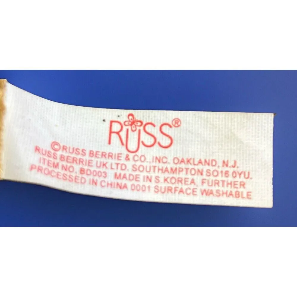 Russ Puppy Dog Flat Wire Soft Toy‎ Bookmark Plush Vintage